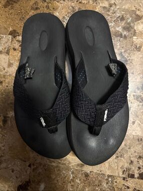 Teva Black Woven Thong Sandals